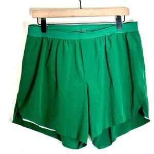 Men's Lululemon Athletic Running Shorts size Large Fast and Free Green Lined
